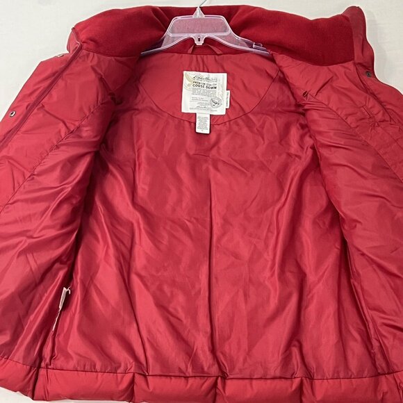 EDDIE BAUER Puffer Vest Goose Down Red EB700 Zip Pockets Outerwear Womens Large - Picture 4 of 16